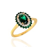 ΔΑΧΤΥΛΙΔΙ ΜΟΝΟΠΕΤΡΟ ΡΟΖΕΤΑ Κ14 ΜΕ ΠΕΤΡΕΣ ΖΙΡΓΚΟΝ - 10380