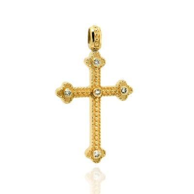 ΣΤΑΥΡΟΣ Κ14 ΜΕ ΠΕΤΡΕΣ ΖΙΡΓΚΟΝ - 10452