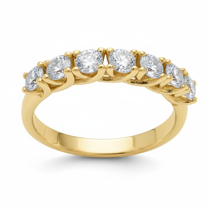 ΣΕΙΡΕ ΔΑΧΤΥΛΙΔΙ Κ14 ΜΕ 7 ΛΕΥΚΕΣ ΠΕΤΡΕΣ ΖΙΡΓΚΟΝ ΚΑΙ ΤΑ ΔΟΝΤΑΚΙΑ ΣΤΗ ΒΑΣΗ ΠΛΕΚΟΝΤΑΙ