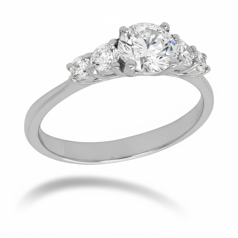 ΣΕΙΡΕ ΔΑΧΤΥΛΙΔΙ Κ14 ΛΕΥΚΟΧΡΥΣΟ ΝΤΕΓΚΡΑΝΤΕ ΜΕ ΣΤΡΟΓΓΥΛΕΣ ΛΕΥΚΕΣ ΠΕΤΡΕΣ ΖΙΡΓΚΟΝ