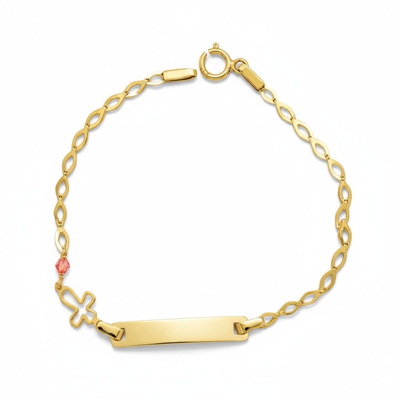 ΒΡΑΧΙΟΛΙ ΤΑΥΤΟΤΗΤΑ Κ9 ΜΕ ΠΕΤΡΕΣ ΖΙΡΓΚΟΝ - 10604 ΒΡΑΧΙΟΛΙ ΤΑΥΤΟΤΗΤΑ Κ9 ΜΕ ΠΕΤΡΕΣ ΖΙΡΓΚΟΝ ΜΕ ΠΛΑΚΑ ΤΑΥΤΟΤΗΤΑΣ ΧΟΝΤΡΗ ΑΛΥΣΙΔΑ, ΡΟΖ ΠΕΤΡΑ ΚΑΙ ΣΤΑΥΡΟΥΔΑΚΙ