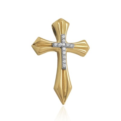 ΔΙΧΡΩΜΟΣ ΣΤΑΥΡΟΣ Κ14 ΜΕ ΠΕΤΡΕΣ ΖΙΡΚΓΟΝ - 11457