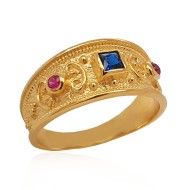 ΒΥΖΑΝΤΙΝΟ ΔΑΧΤΥΛΙΔΙ Κ14 ΜΕ ΠΕΤΡΕΣ ΖΙΡΓΚΟΝ - 12425