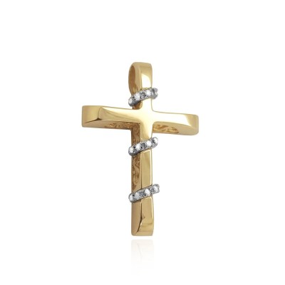 ΔΙΧΡΩΜΟΣ ΣΤΑΥΡΟΣ Κ14 ΜΕ ΠΕΤΡΕΣ ΖΙΡΓΚΟΝ - 12864 ΔΙΧΡΩΜΟΣ ΣΤΑΥΡΟΣ Κ14 ΜΕ ΠΕΤΡΕΣ ΖΙΡΓΚΟΝ - 12864