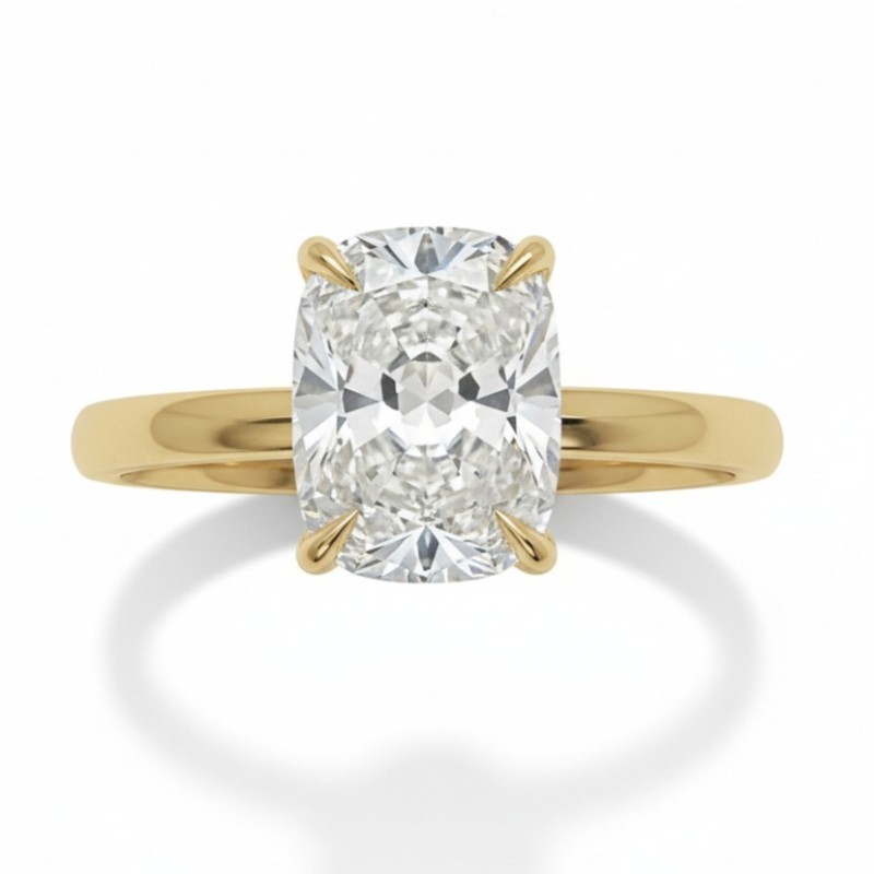 ΔΑΧΤΥΛΙΔΙ ΜΟΝΟΠΕΤΡΟ Κ18 ΜΕ LAB GROWN DIAMOND ΚΙΤΡΙΝΟ ΜΕ SQUOVAL ΔΙΑΜΑΝΤΙ