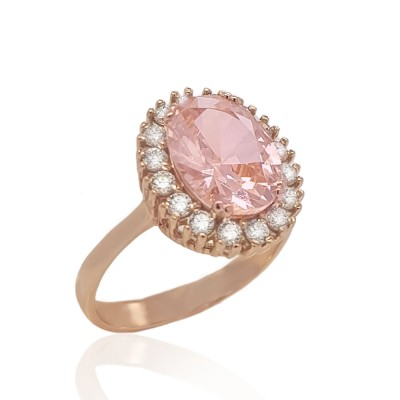 ΔΑΧΤΥΛΙΔΙ ΜΟΝΟΠΕΤΡΟ ΡΟΖΕΤΑ Κ14 ΜΕ ΠΕΤΡΕΣ ΖΙΡΓΚΟΝ - 3244