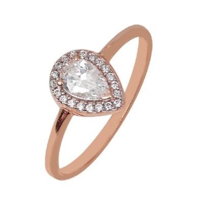 ΔΑΧΤΥΛΙΔΙ ΡΟΖΕΤΑ Κ14 ΜΕ ΠΕΤΡΕΣ ΖΙΡΓΚΟΝ - 2871