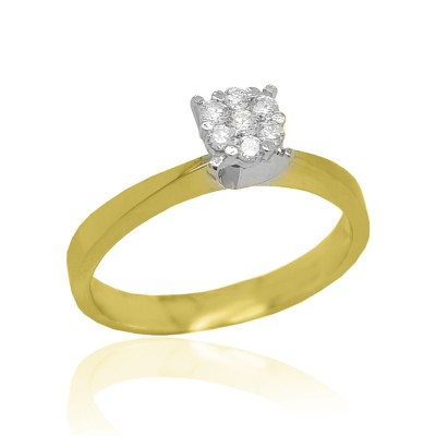 ΔΙΧΡΩΜΟ ΜΟΝΟΠΕΤΡΟ ΔΑΧΤΥΛΙΔΙ Κ18 ΜΕ ΠΟΛΥΤΙΜΕΣ ΠΕΤΡΕΣ - 3040