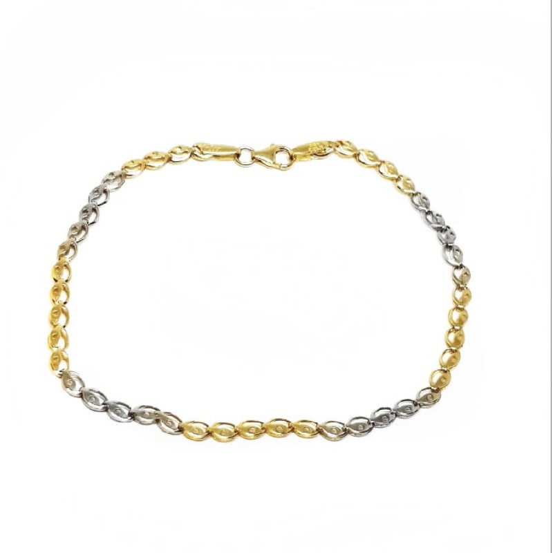 ΒΡΑΧΙΟΛΙ Κ14 ΧΩΡΙΣ ΠΕΤΡΕΣ - 3114 ΒΡΑΧΙΟΛΙ Κ14 ΧΩΡΙΣ ΠΕΤΡΕΣ ΑΠΟ ΛΕΥΚΟ ΚΑΙ ΚΙΤΡΙΝΟ ΧΡΥΣΟ ΚΑΙ ΔΙΑΤΡΗΤΑ ΜΑΤΑΚΙΑ ΓΙΑ ΑΛΥΣΙΔΑ