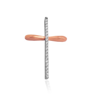 ΔΙΧΡΩΜΟΣ ΣΤΑΥΡΟΣ Κ14 ΜΕ ΠΕΤΡΕΣ ΖΙΡΓΚΟΝ - 3384 ΔΙΧΡΩΜΟΣ ΣΤΑΥΡΟΣ Κ14 ΜΕ ΠΕΤΡΕΣ ΖΙΡΓΚΟΝ - 3384