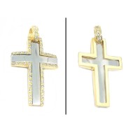 ΔΙΧΡΩΜΟΣ ΣΤΑΥΡΟΣ ΔΙΠΛΗΣ ΟΨΗΣ Κ14 ΜΕ ΠΕΤΡΕΣ ΖΙΡΓΚΟΝ - 5113