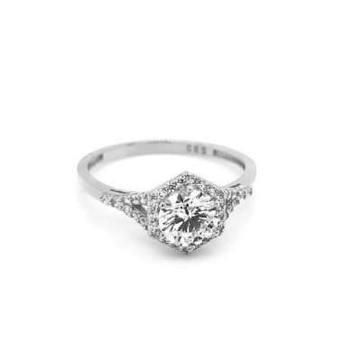 ΔΑΧΤΥΛΙΔΙ ΜΟΝΟΠΕΤΡΟ ΡΟΖΕΤΑ Κ14 ΜΕ ΠΕΤΡΕΣ ΖΙΡΓΚΟΝ - 7865