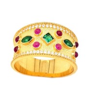 ΒΥΖΑΝΤΙΝΟ ΔΑΧΤΥΛΙΔΙ Κ14 ΜΕ ΠΕΤΡΕΣ ΖΙΡΓΚΟΝ - 8659