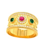 ΒΥΖΑΝΤΙΝΟ ΔΑΧΤΥΛΙΔΙ Κ14 ΜΕ ΠΕΤΡΕΣ ΖΙΡΓΚΟΝ - 8660