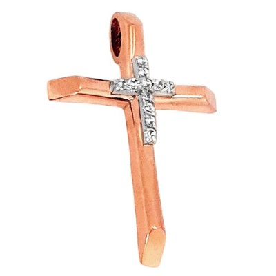 ΔΙΧΡΩΜΟΣ ΣΤΑΥΡΟΣ Κ14 ΜΕ ΠΕΤΡΕΣ ΖΙΡΚΓΟΝ - 8756