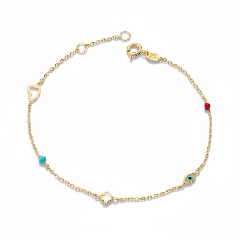 ΒΡΑΧΙΟΛΙ Κ9 ΜΕ ΗΜΙΠΟΛΥΤΙΜΕΣ ΠΕΤΡΕΣ - 933 ΒΡΑΧΙΟΛΙ Κ9 ΜΕ ΗΜΙΠΟΛΥΤΙΜΕΣ ΠΕΤΡΕΣ ΜΕ ΚΟΚΚΙΝΟ ΖΙΡΓΚΟΝ, ΜΑΤΑΚΙ, ΣΤΑΥΡΟΥΔΑΚΙ ΤΥΠΟΥ ΒΑΝ ΚΛΙΦ, ΤΥΡΚΟΥΑΖ ΠΕΤΡΑ ΚΑΙ ΔΙΑΤΡΗΤΗ ΚΑΡΔΟΥΛΑ